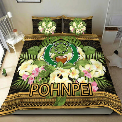 Pohnpei Bedding Set - Polynesian Gold Patterns Collection