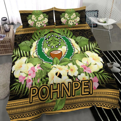 Pohnpei Bedding Set - Polynesian Gold Patterns Collection