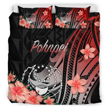 Pohnpei Bedding Set - Polynesian Hibiscus Pattern Style