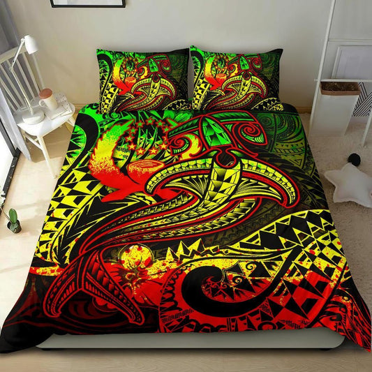 Pohnpei Bedding Set - Reggae Shark Polynesian Tattoo