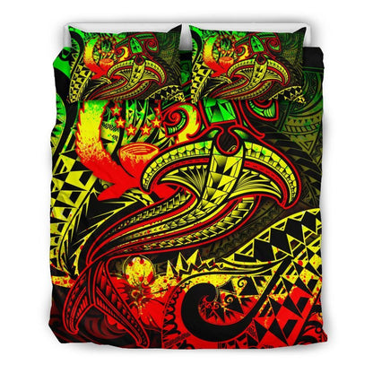 Pohnpei Bedding Set - Reggae Shark Polynesian Tattoo