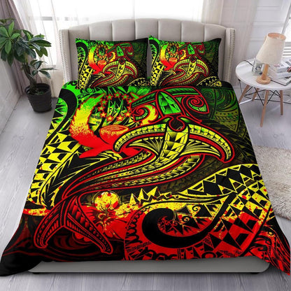 Pohnpei Bedding Set - Reggae Shark Polynesian Tattoo