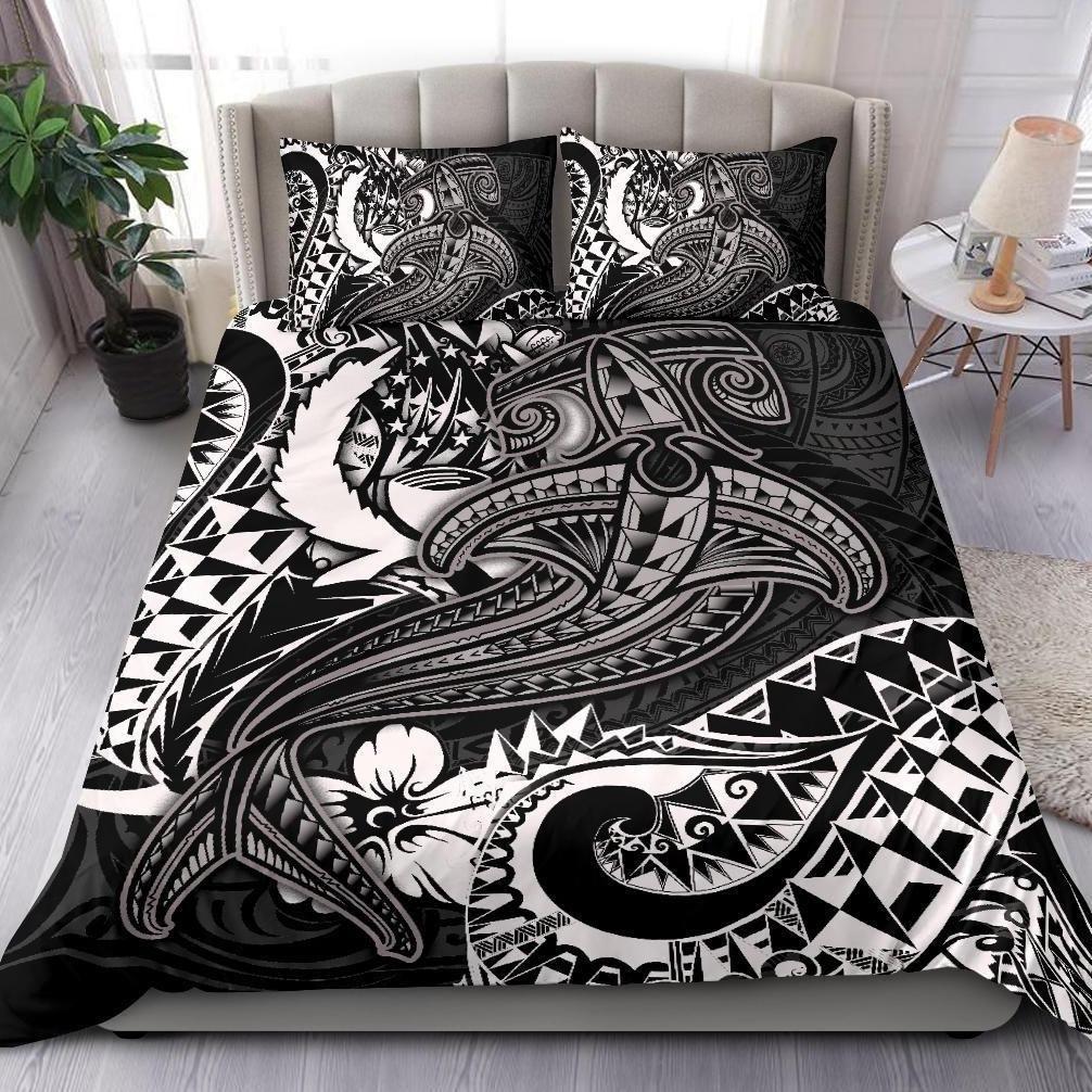 Pohnpei Bedding Set - White Shark Polynesian Tattoo