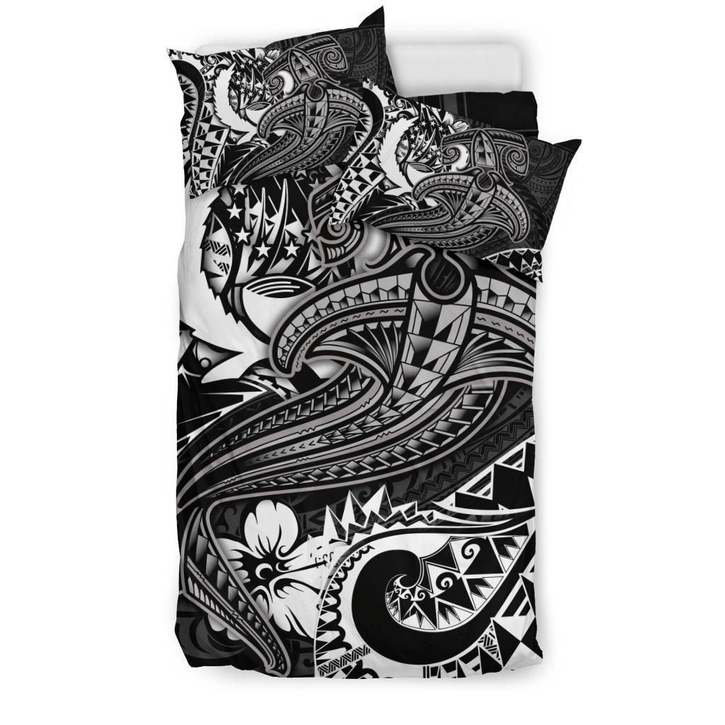 Pohnpei Bedding Set - White Shark Polynesian Tattoo