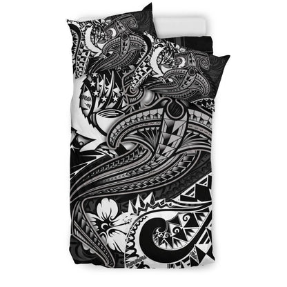 Pohnpei Bedding Set - White Shark Polynesian Tattoo