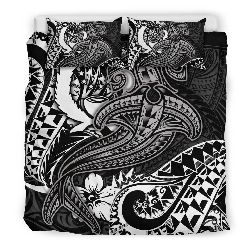 Pohnpei Bedding Set - White Shark Polynesian Tattoo