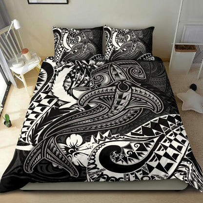 Pohnpei Bedding Set - White Shark Polynesian Tattoo