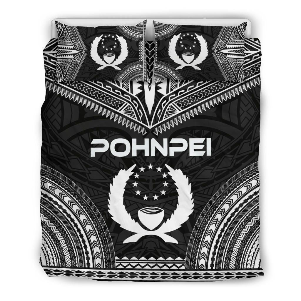 Pohnpei Polynesian Chief Duvet Cover Set - Black Version
