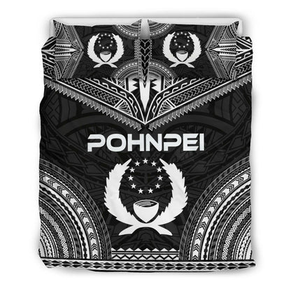 Pohnpei Polynesian Chief Duvet Cover Set - Black Version