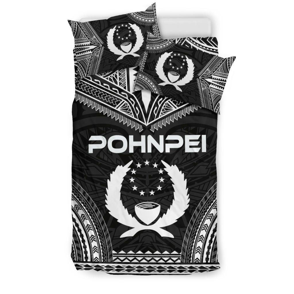 Pohnpei Polynesian Chief Duvet Cover Set - Black Version