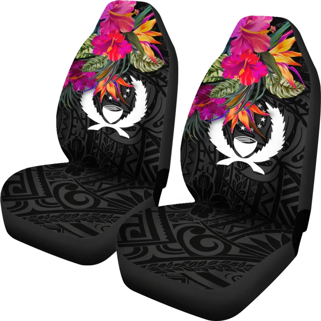 Pohnpei Car Seat Covers - Polynesian Hibiscus Pattern