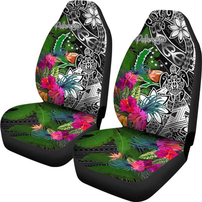Pohnpei Car Seat Covers - Turtle Plumeria Banana Leaf