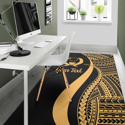 Pohnpei Custom Personalised Area Rug - Gold Polynesian Tentacle Tribal Pattern