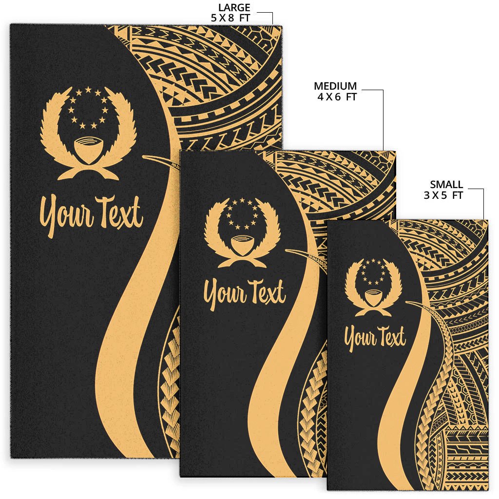 Pohnpei Custom Personalised Area Rug - Gold Polynesian Tentacle Tribal Pattern