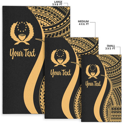 Pohnpei Custom Personalised Area Rug - Gold Polynesian Tentacle Tribal Pattern