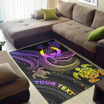 Pohnpei Custom Personalised Area Rug - Pink Turtle