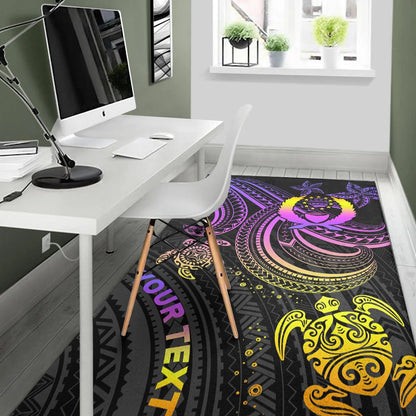 Pohnpei Custom Personalised Area Rug - Pink Turtle