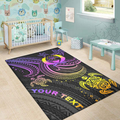 Pohnpei Custom Personalised Area Rug - Pink Turtle