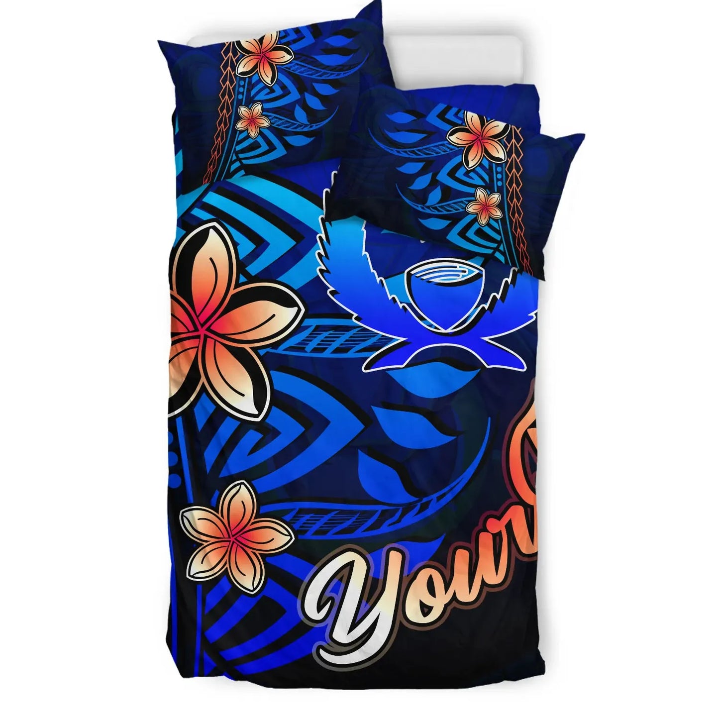 Pohnpei Custom Personalised Bedding Set - Vintage Tribal Mountain