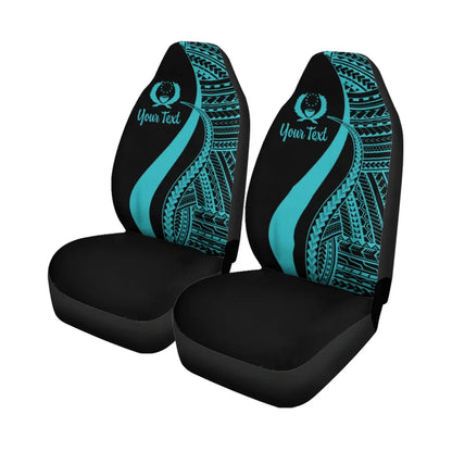 Pohnpei Custom Personalised Car Seat Covers - Turquoise Polynesian Tentacle Tribal Pattern