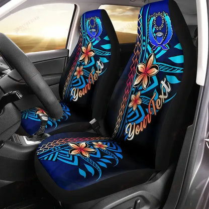 Pohnpei Custom Personalised Car Seat Covers - Vintage Tribal Mountain