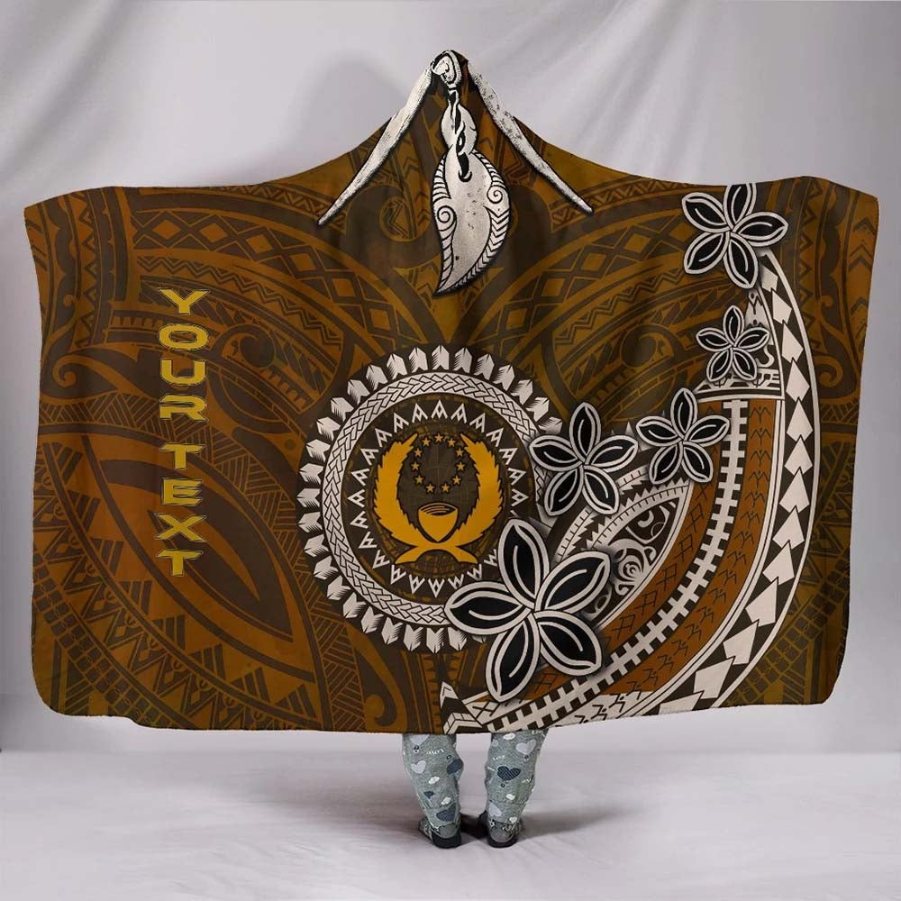 Pohnpei Custom Personalised Hooded Blankets - Polynesian Boar Tusk