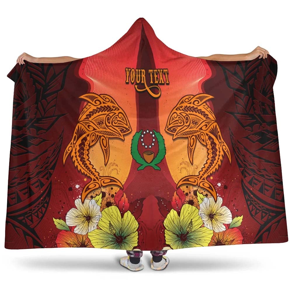 Pohnpei Custom Personalised Hooded Blankets - Tribal Tuna Fish