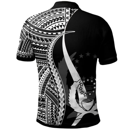 Pohnpei Custom Personalised Polo Shirt White - Polynesian Tentacle Tribal Pattern