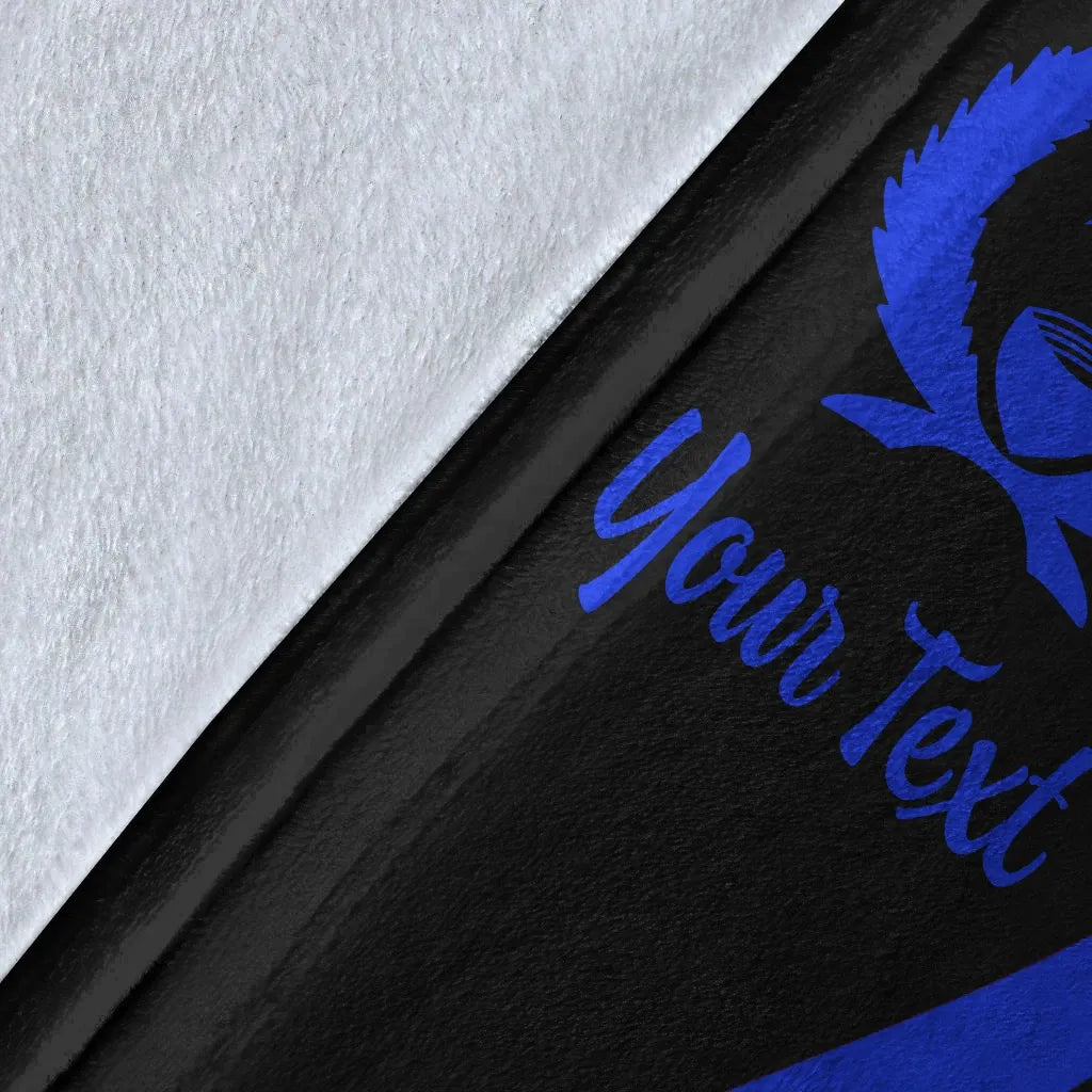 Pohnpei Custom Personalised Premium Blanket - Blue Polynesian Tentacle Tribal Pattern