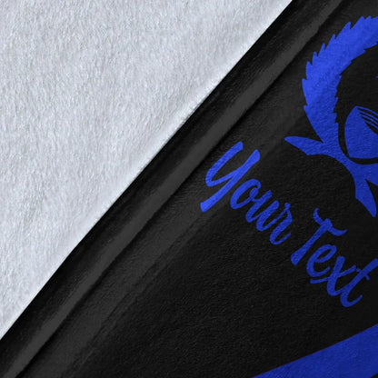 Pohnpei Custom Personalised Premium Blanket - Blue Polynesian Tentacle Tribal Pattern