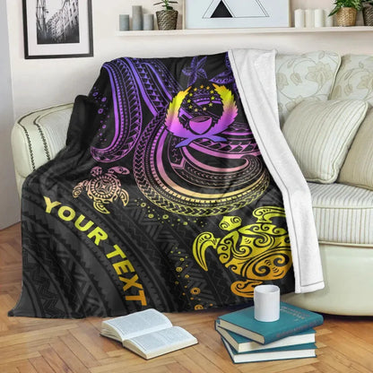Pohnpei Custom Personalised Premium Blanket- Pink Turtle