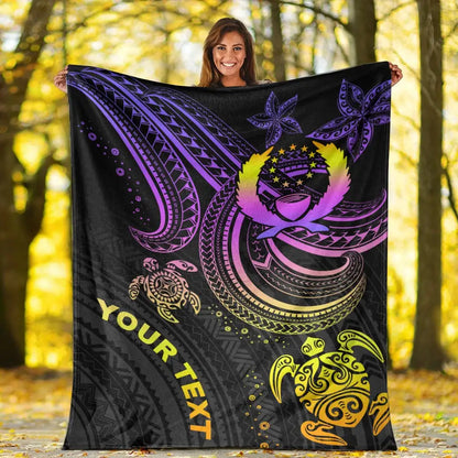 Pohnpei Custom Personalised Premium Blanket- Pink Turtle