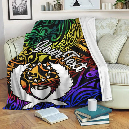 Pohnpei Custom Personalised Premium Blanket - Rainbow Polynesian Pattern