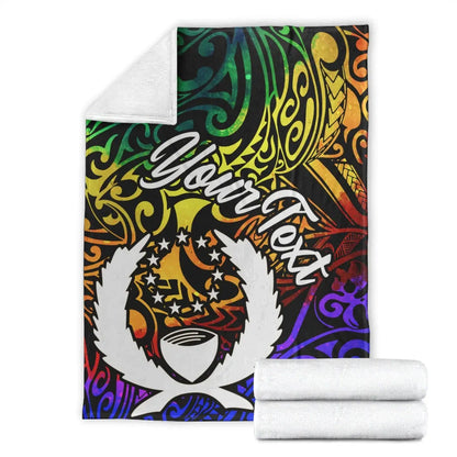 Pohnpei Custom Personalised Premium Blanket - Rainbow Polynesian Pattern