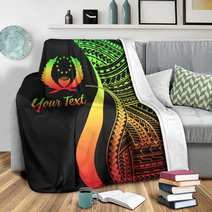 Pohnpei Custom Personalised Premium Blanket - Reggae Polynesian Tentacle Tribal Pattern