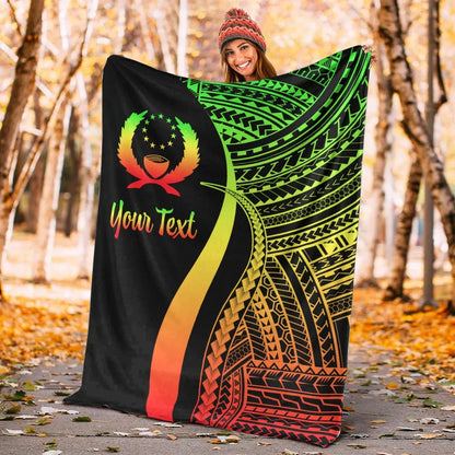 Pohnpei Custom Personalised Premium Blanket - Reggae Polynesian Tentacle Tribal Pattern