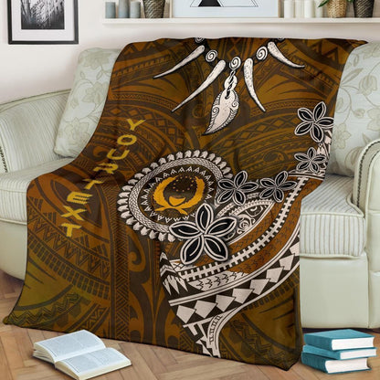 Pohnpei Custom Personalised Premium Blankets - Polynesian Boar Tusk