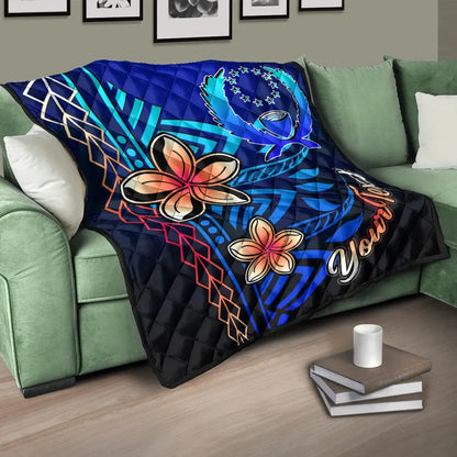 Pohnpei Custom Personalised Premium Quilt - Vintage Tribal Mountain