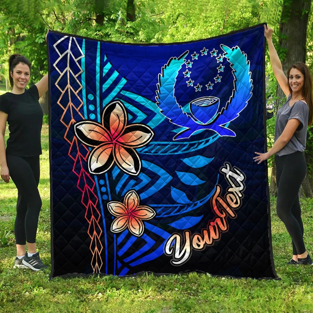 Pohnpei Custom Personalised Premium Quilt - Vintage Tribal Mountain