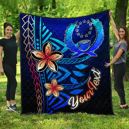 Pohnpei Custom Personalised Premium Quilt - Vintage Tribal Mountain