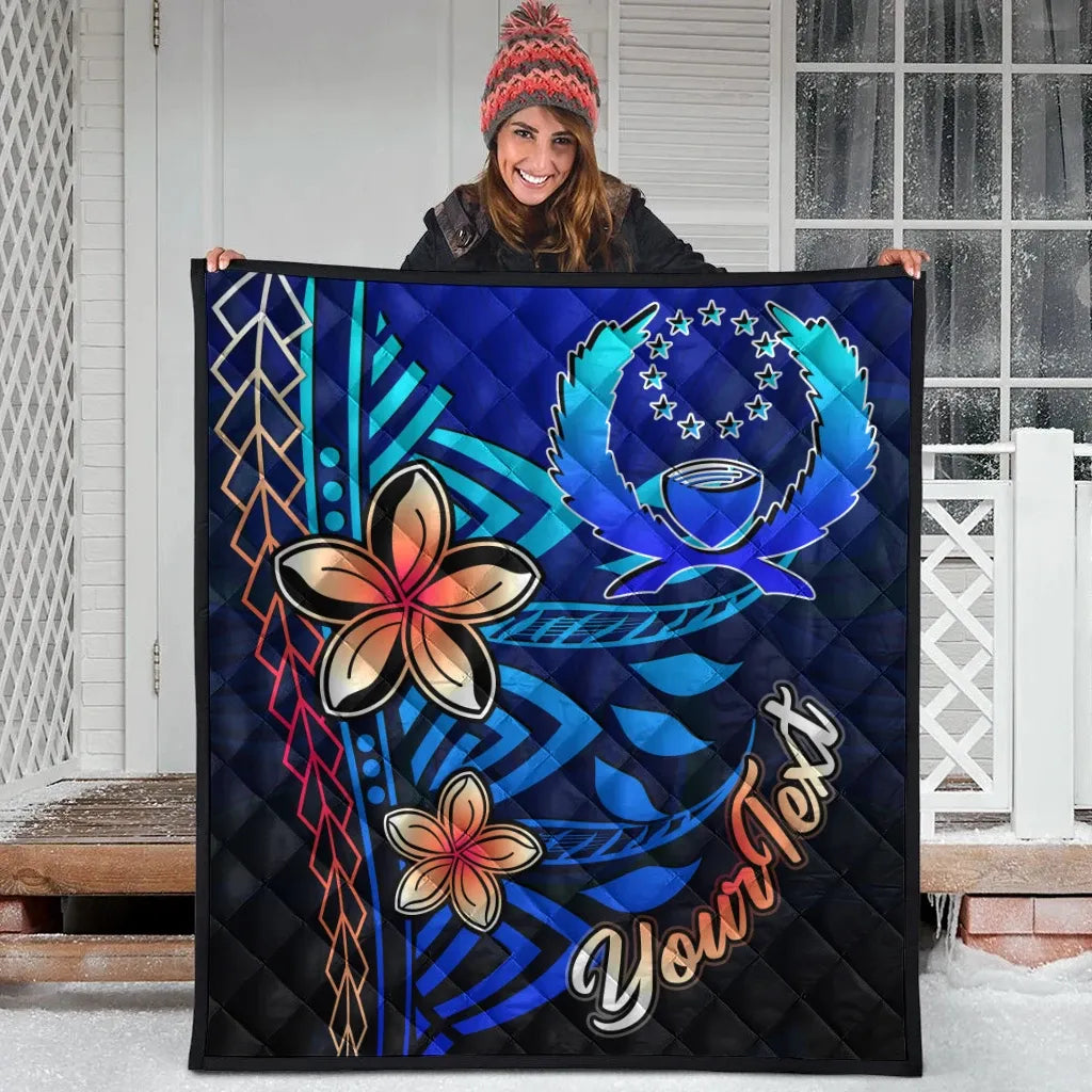 Pohnpei Custom Personalised Premium Quilt - Vintage Tribal Mountain
