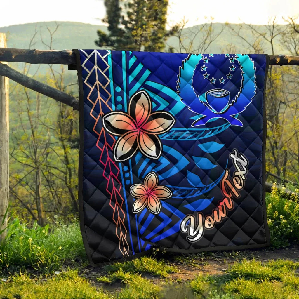 Pohnpei Custom Personalised Premium Quilt - Vintage Tribal Mountain