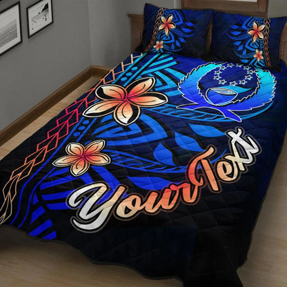 Pohnpei Custom Personalised Quilt Bed Set - Vintage Tribal Mountain