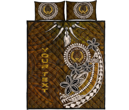 Pohnpei Custom Personalised Quilt Bed Sets - Polynesian Boar Tusk
