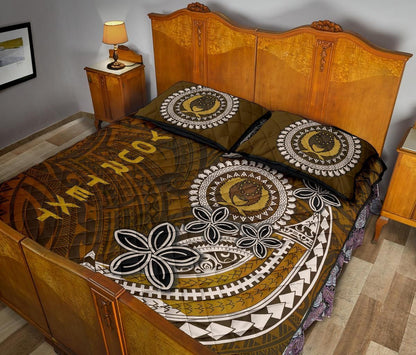 Pohnpei Custom Personalised Quilt Bed Sets - Polynesian Boar Tusk