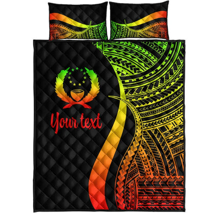 Pohnpei Custom Personalised Quilt Bed Set - Reggae Polynesian Tentacle Tribal Pattern