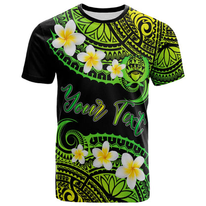 Pohnpei Custom Personalised T-Shirt - Plumeria Polynesian Vibe Green