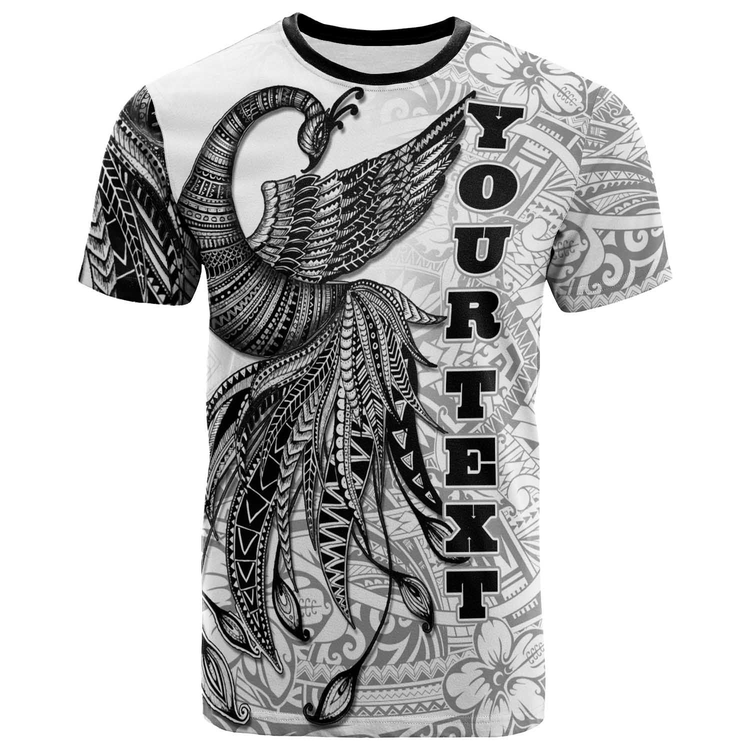 Pohnpei Custom Personalised T-Shirt - Polynesian Phoenix Bird, Fairytales Bird Black