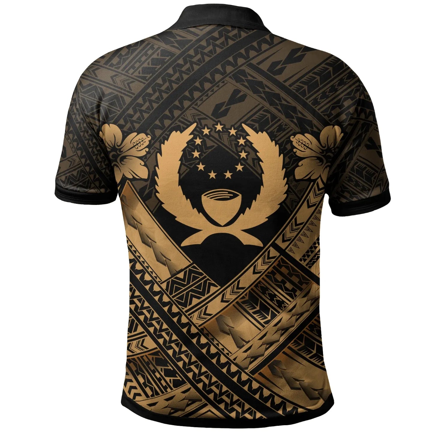 Pohnpei Custom Personalised Polynesian  Polo Shirts - Pohnpei Gold Seal Camisole Hibiscus Style