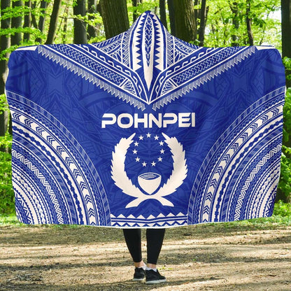 Pohnpei Flag Polynesian Chief Hooded Blanket